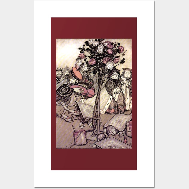 Painting the Roses Red - Alice in Wonderland - Arthur Rackham Wall Art by forgottenbeauty